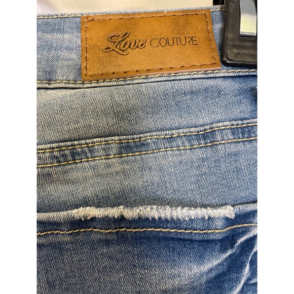 Love Couture Women's Blue Skinny Stretch Jeans With Floral Design S-9/10 SKU2565 - Picture 4 of 6